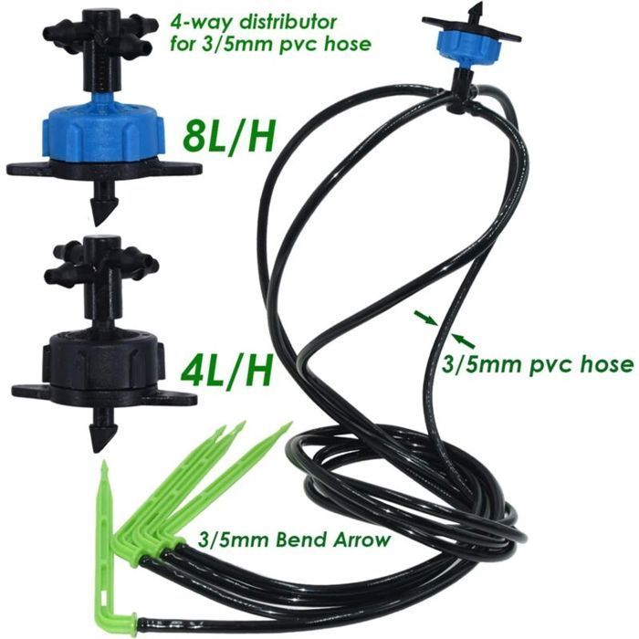 Kit d'arrosage goutte-à-goutte - MHY® - 100 m de tuyau - Débit 4 l/h - Raccords rapides - Économie d'eau jusqu'à 70%