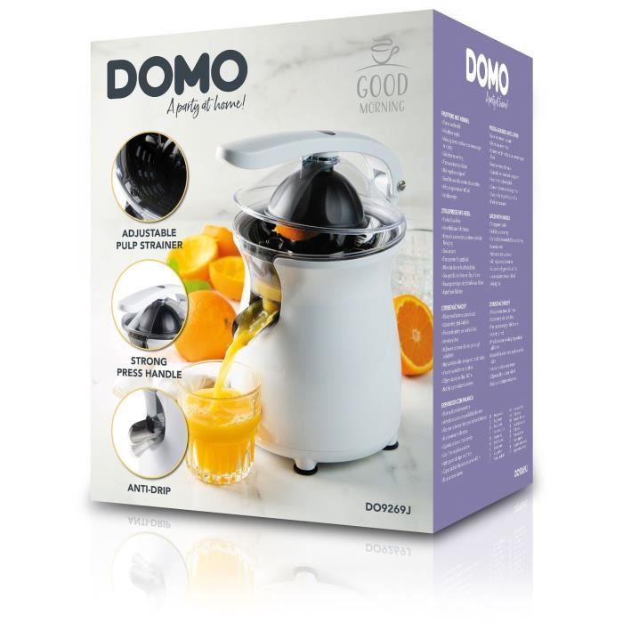 Presse agrumes avec levier - DOMO - DO9269J - 160 W - 460 ml - Blanc
