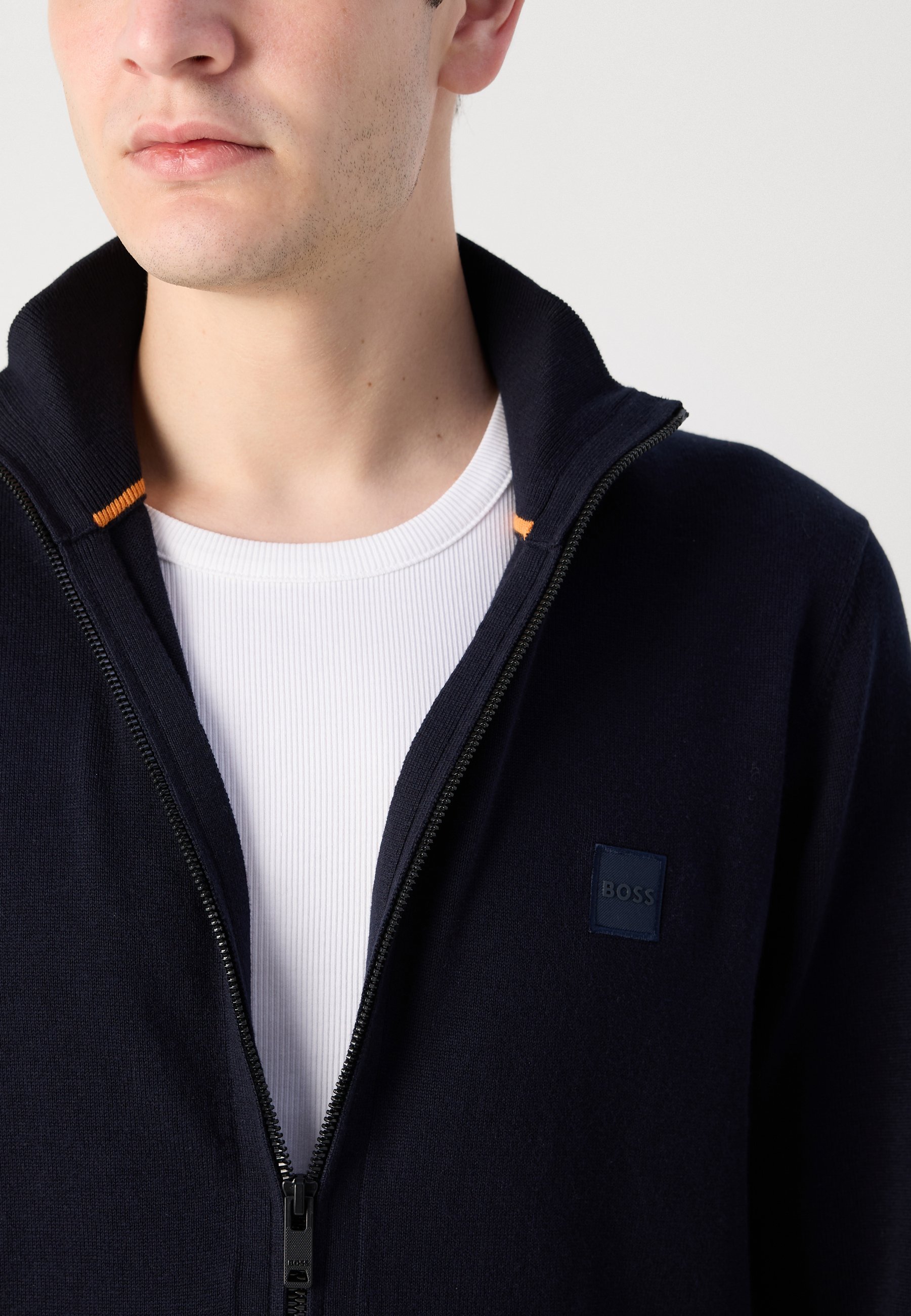 BOSS KANOZIP - Cardigan - donkerblauw