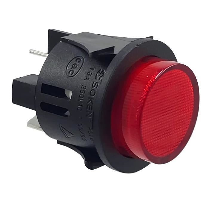 Schalter – TN-5H2P-PZUW – 250 V, 16 A – Rot – 6,3 mm Flachstecker – Ein/Aus mit Verriegelung