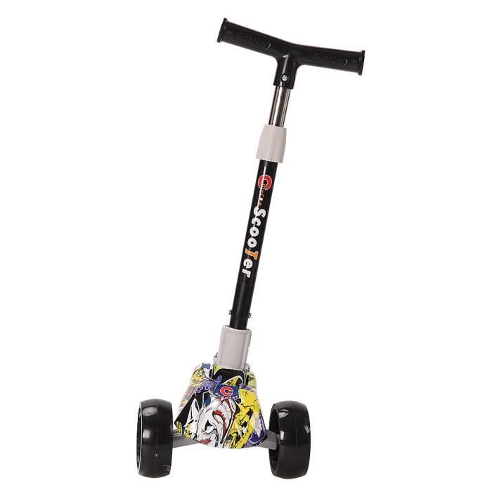 Yipeema Trottinette Enfant 3 Roues Pliable - Hauteur Réglable - Roues Clignotantes à LED - Charge Max 100 KG - Graffitis colorés