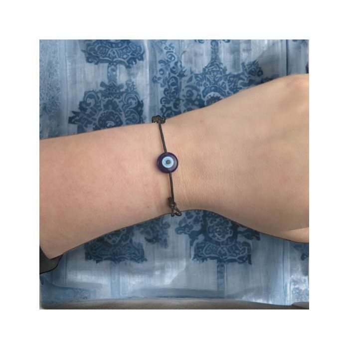 Pulseira - Olho Turco - Unissex - Tamanho Único - Vidro - Azul e Preto