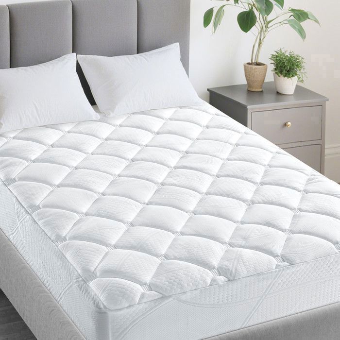 Surmatelas 160x200 cm - INRE, Confort Optimal - Moelleux, Anti-acarien, Respirant - pour Matelas 2 Places - Lavable