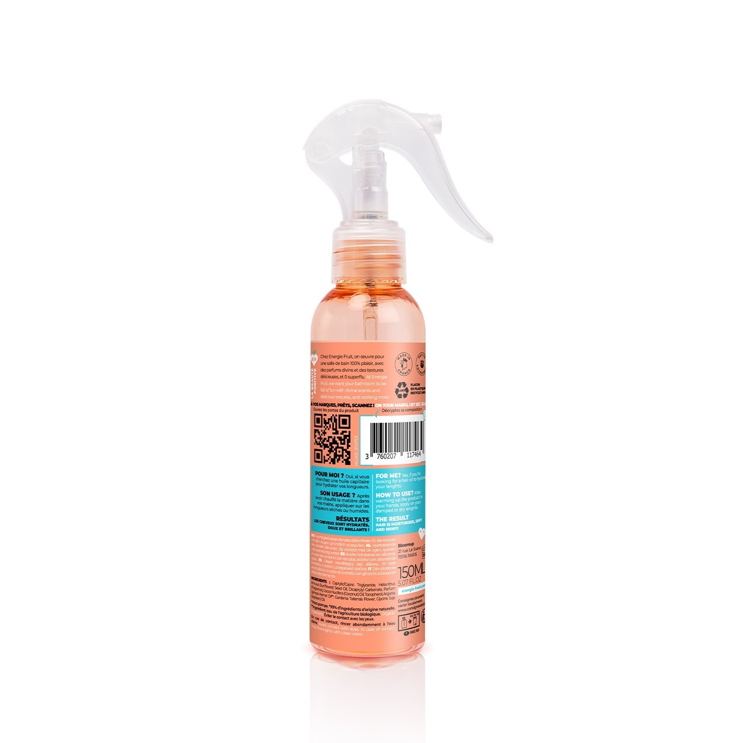 Energie Fruit huile sublimissime reparatrice sans silicone - monoi et huile d'argan 99% - nouvelle formule