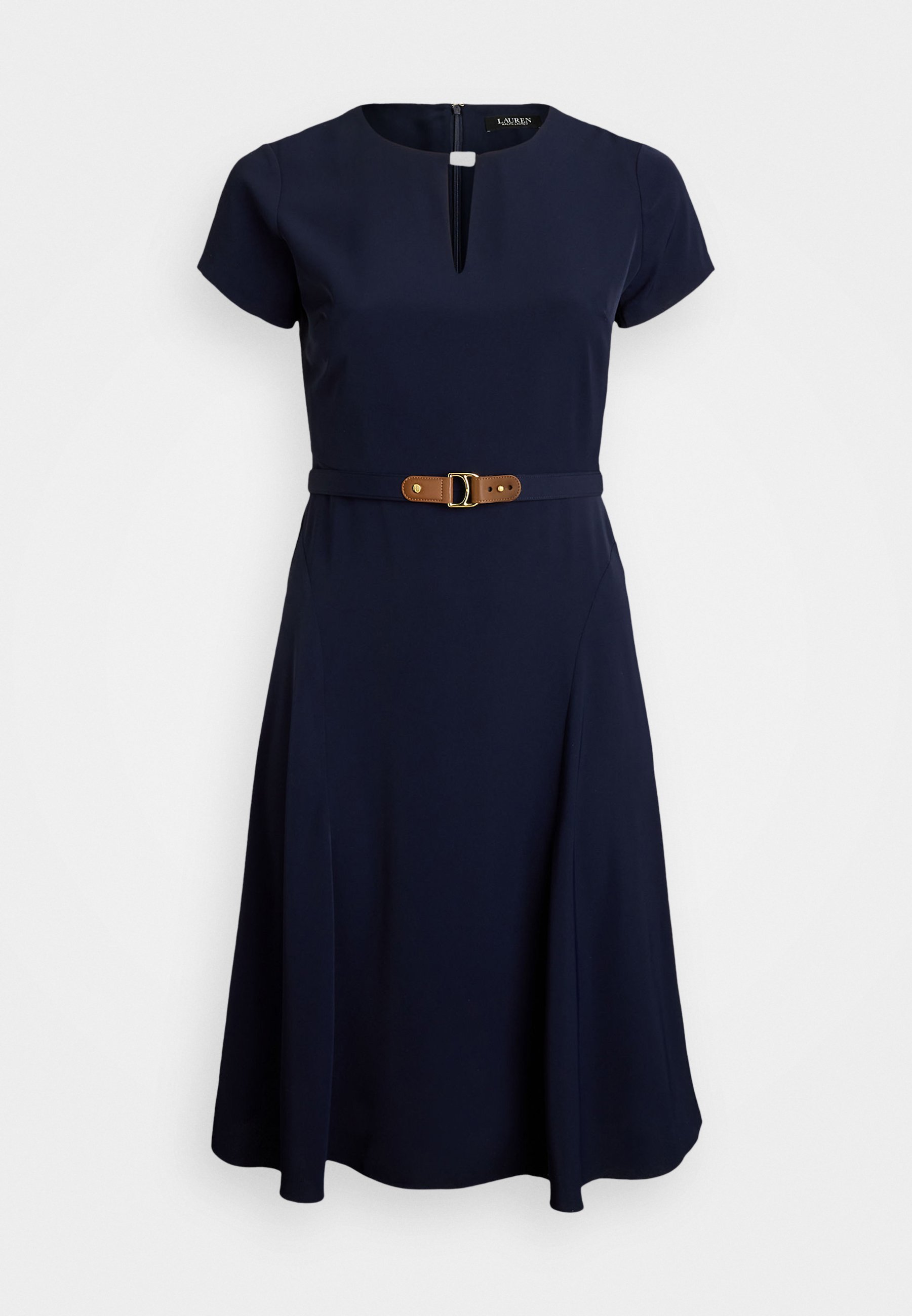 Robe Lauren Ralph Lauren Femme en georgette ceinturée - Robe de jour - Bleu marine clair