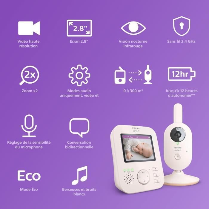 Philips Avent Babyphone vidéo Advanced SCD881/26