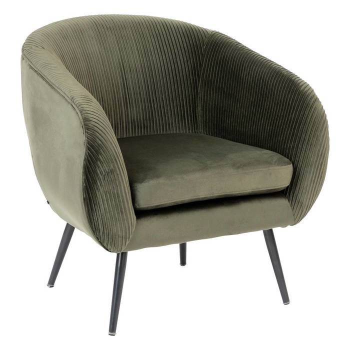Solaro armchair in khaki green velvet - Atmosphera Interior Designer