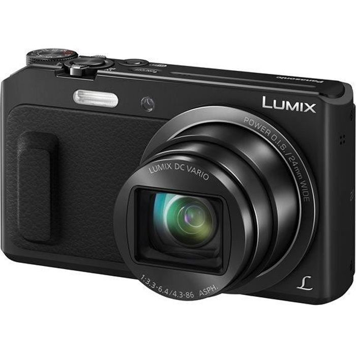 Fotocamera compatta PANASONIC Lumix TZ57 - Nera - Zoom 20x 24-480mm - Sensore MOS da 16MP - Wi-Fi - Video Full HD