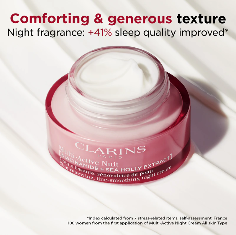 Clarins Multi-Active Night Cream Dry Skin: vernieuwende nachtcrème voor de droge huid.