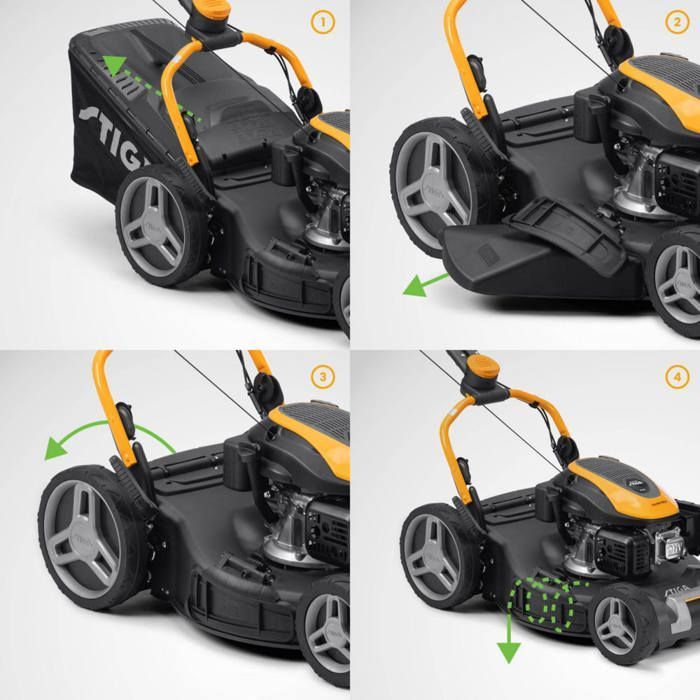 STIGA COMBI 753 S - CORTADORA DE CÉSPED AUTOPROPULSADA - MOTOR DE 166 CC, SISTEMA DE CORTE 4 EN 1 DE 51 CM, RECOGEDOR DE CÉSPED DE 60 L