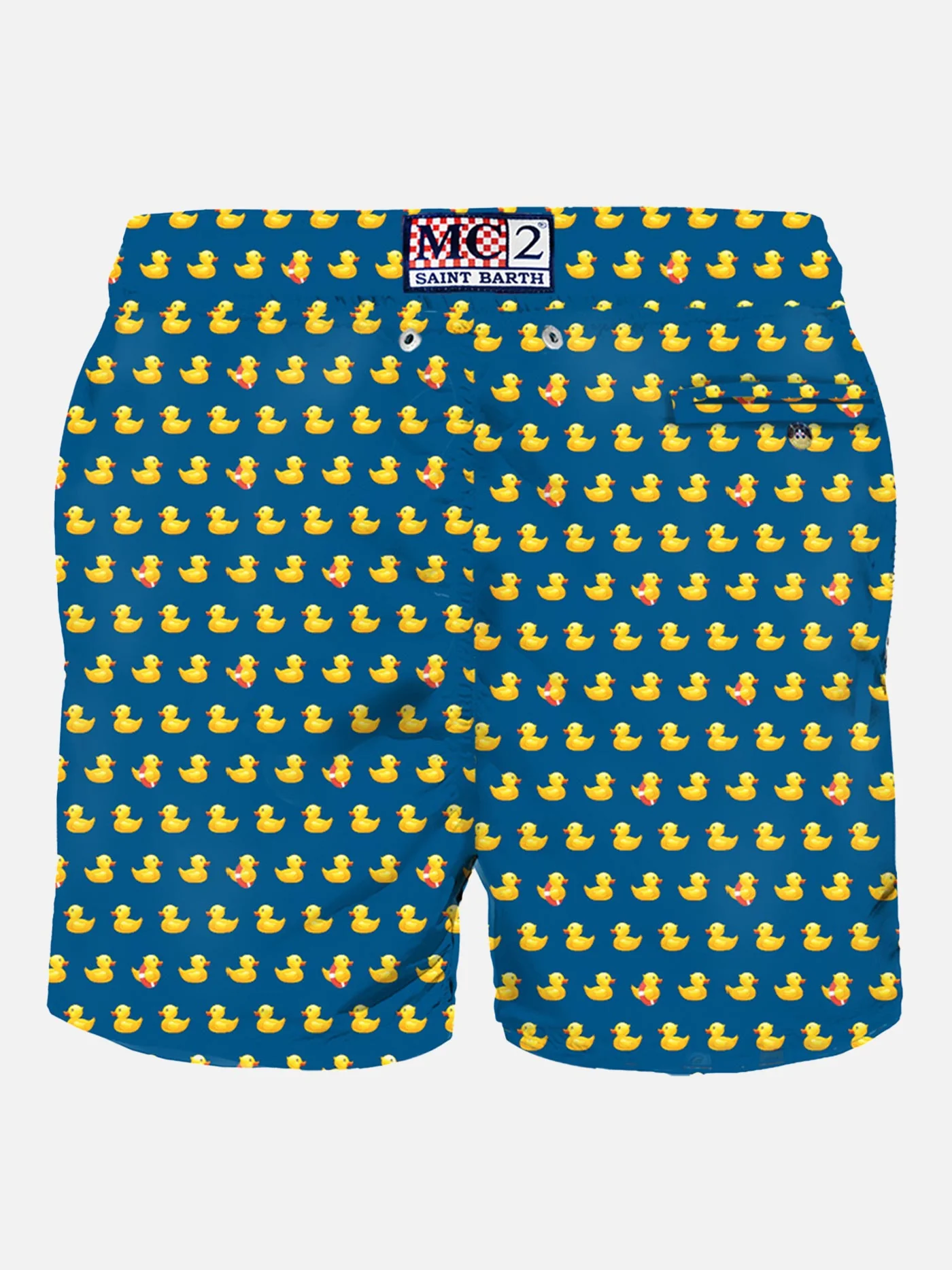 Ducks Print Light Swim Shorts | Quick Drying, Elastic Waistband, Mid-Length, Front & Back Pockets | MC2 Saint Barth
