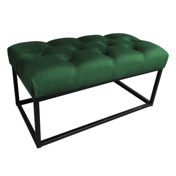Ławka tapicerowana Chesterfield loft / zieleń butelkowa MG25