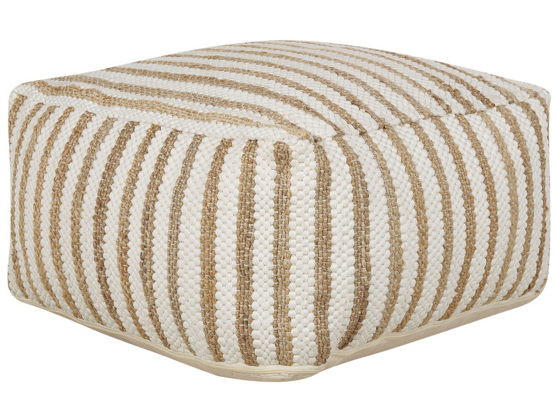 Poduszka puf 60x60x30 cm beżowo-biała