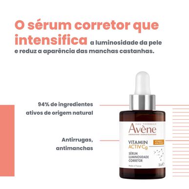„Avène Vitamin Activ Cg Radiance Corrector“ serumas nuo raukšlių, skaistinamasis serumas su vitaminu C, 30 ml
