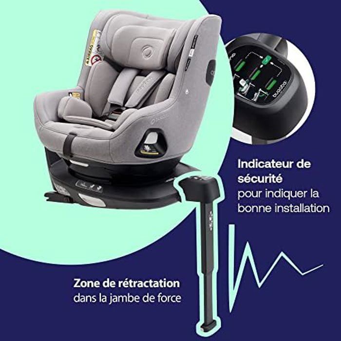 Base Bugaboo 360 de Nuna para sillas de coche Owl y Turtle Air, base Isofix giratoria, desde el nacimiento hasta los 4 años o desde 0 hasta 18 kg,