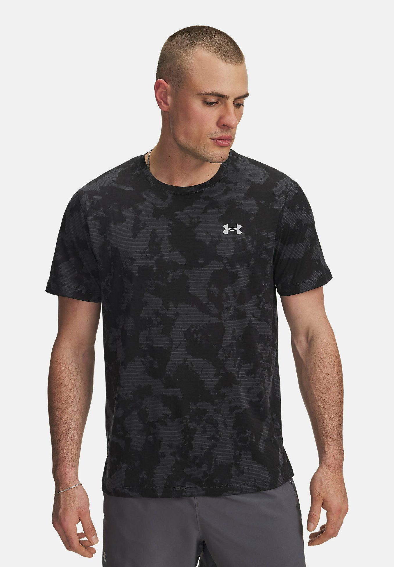 Under Armour Kurzarm-Sport-T-Shirt mit Print – Anthrazit