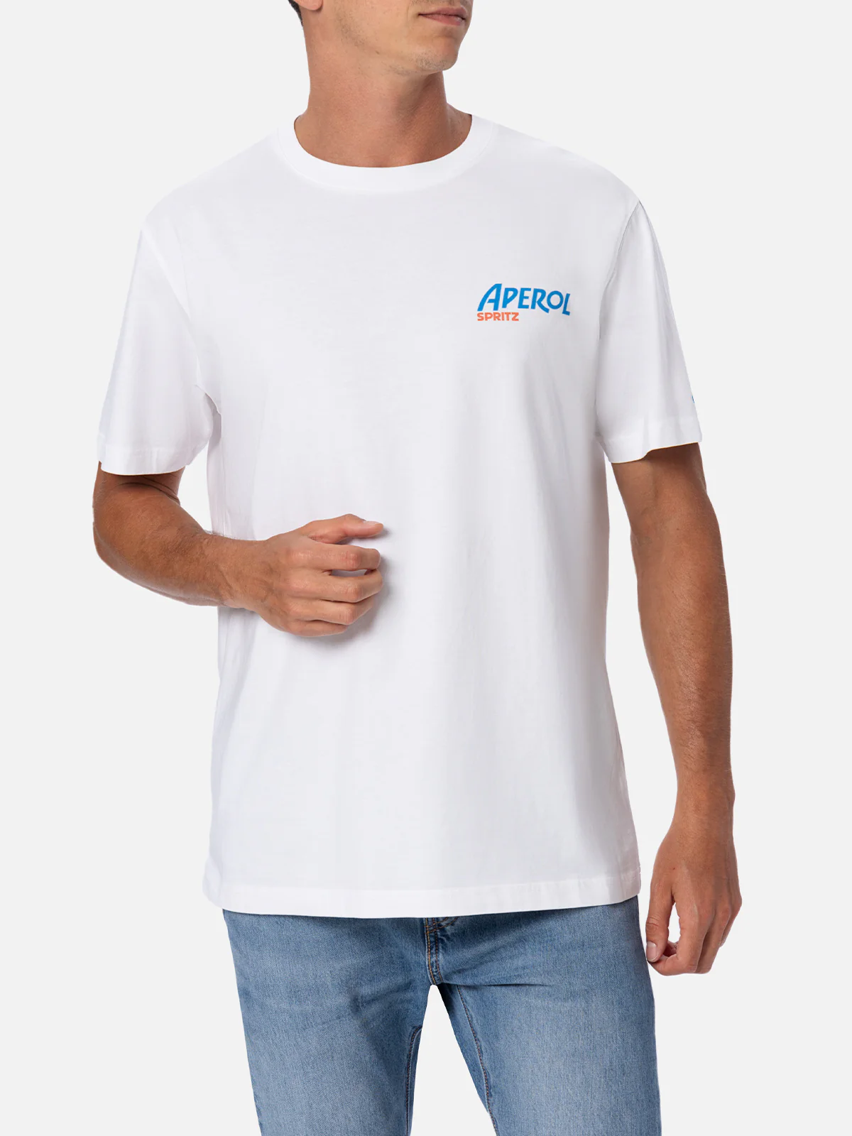 T-shirt da uomo in cotone con stampa Aperol Spritz fronte e retro | ED
