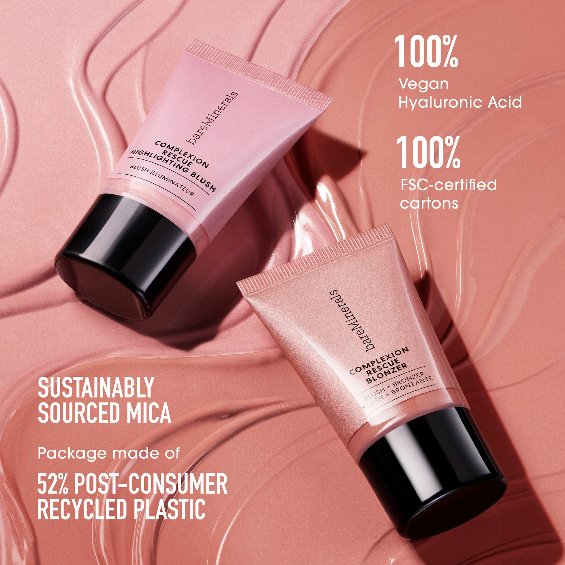 Complexion Rescue svjetlucavo rumenilo Pink Glow - bareMinerals