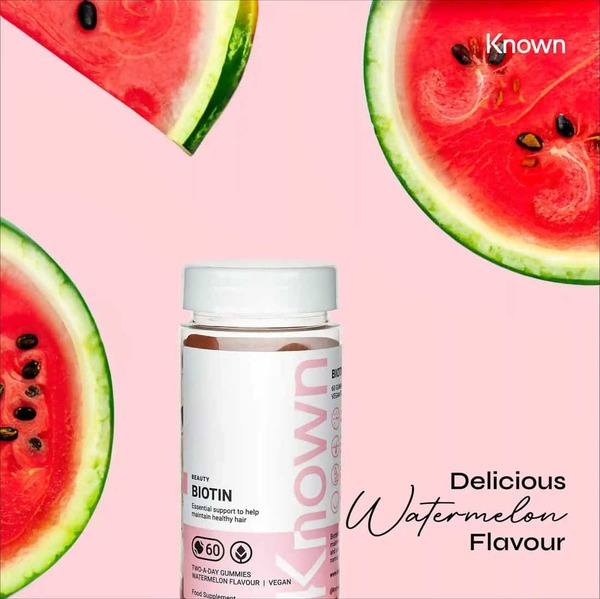 Known Nutrition Biotin Wassermelone Vegane Haargummis Nahrungsergänzungsmittel x 60
