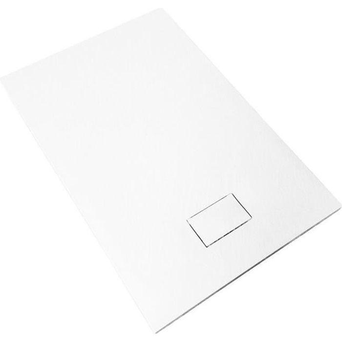 Piatto doccia extrapiatto PIATTO in superficie SoliCast® 90x120 effetto ardesia, bianco
