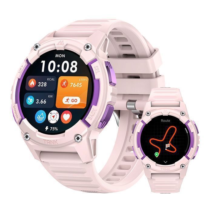 Relógio inteligente feminino KOSPET S2 com GPS e rastreador de atividades físicas para Android, iOS, Samsung, Xiaomi e iPhone - Rosa