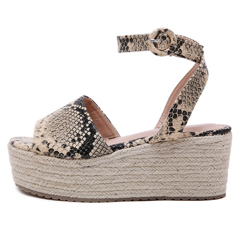 Sandálias de plataforma com fivela simples, estilo romano, modelo gladiador feminino, da nova moda de verão (T616 6).