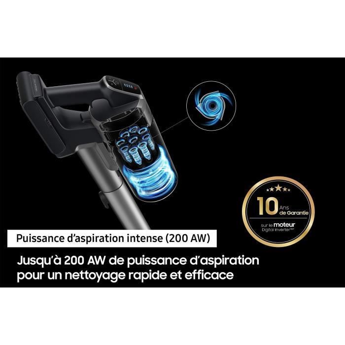 SAMSUNG Jet 75E Turbo - Aspirapolvere senza fili - Potenza 200 AW - Spazzola Turbo Action