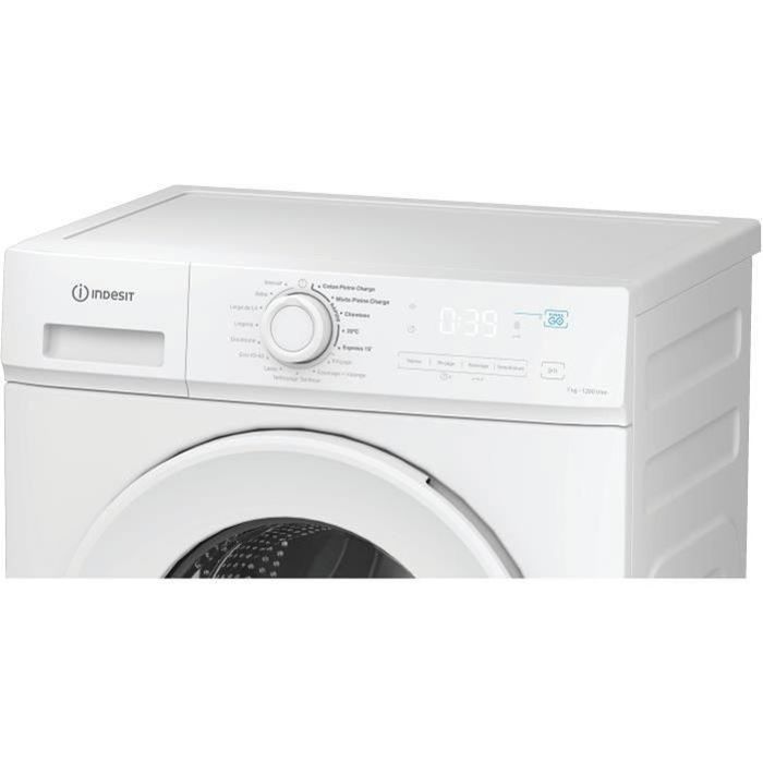 INDESIT IMA762MYTIMEFR wasmachine met patrijspoort - 7 kg - Inductie - 1200 tpm - Push&Go - Klasse A - Wit