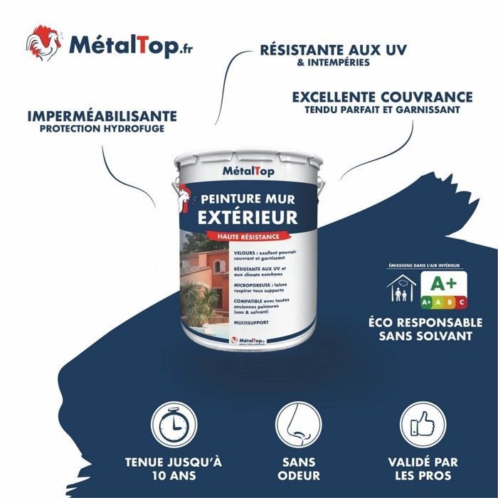 Vernice per esterni - Barattolo da 5 litri - Metaltop - 6003 - Verde oliva
