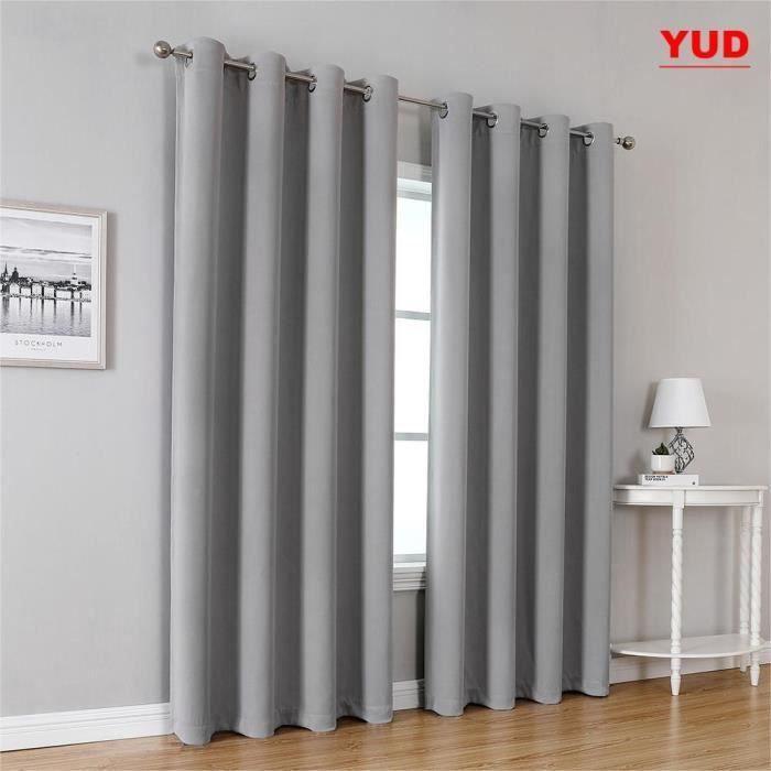 Cortinas opacas - YUD - Estilo A - Gris - Interior - Transparentes