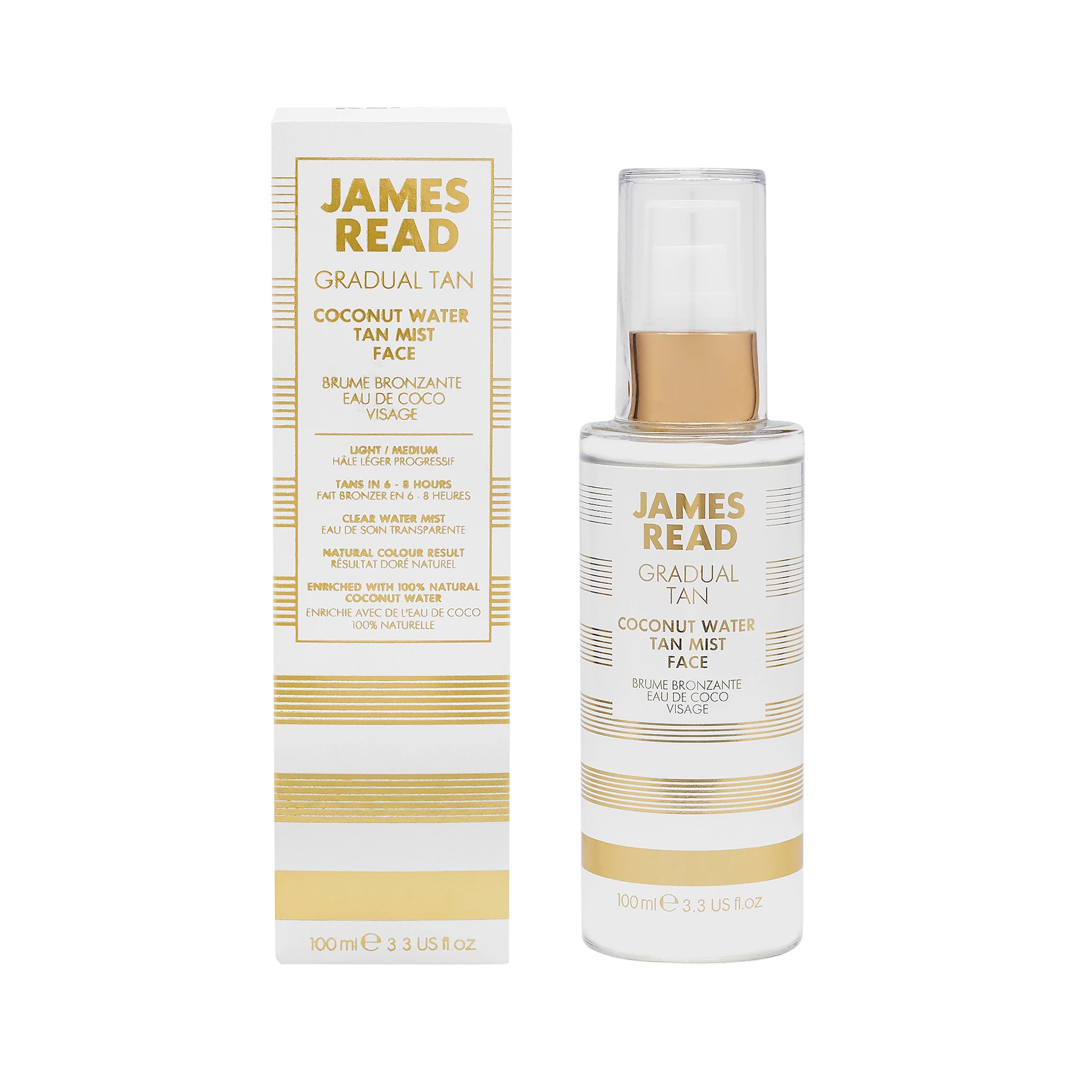 Kokosova voda, maglica za samotamnjenje lica 100 ml - James Read