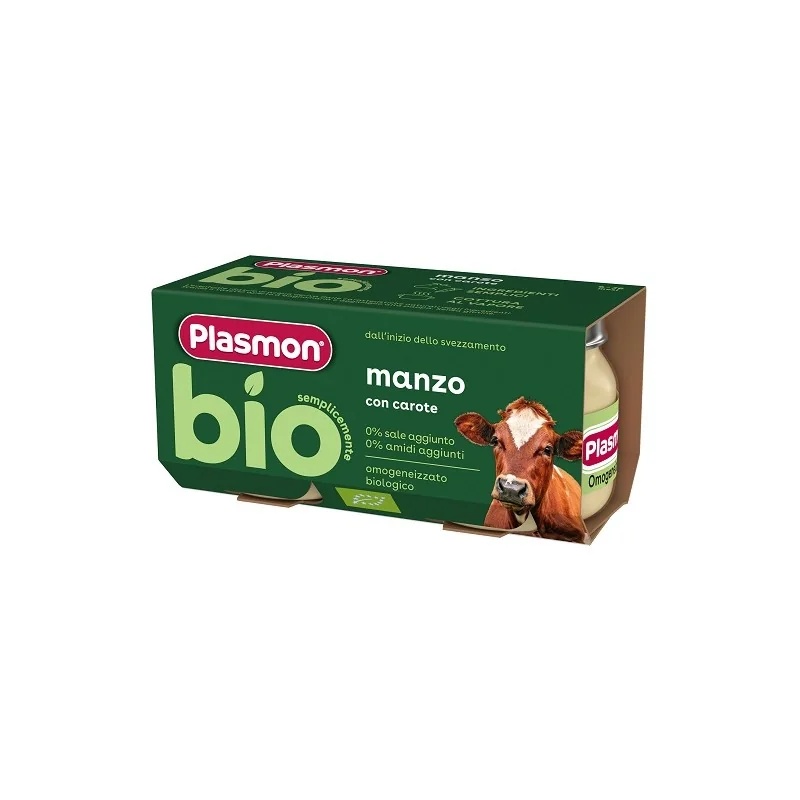 PLASMON Bœuf homogénéisé biologique Plasmon 2 morceaux sans sel ajouté