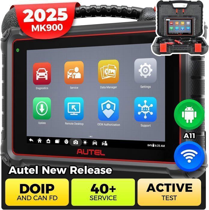 Herramienta de diagnóstico - AUTEL - MK900 (MX808S/MK808BT PRO) - Más de 40 funciones especiales - CAN-FD/DoIP - Android 11, 64 GB