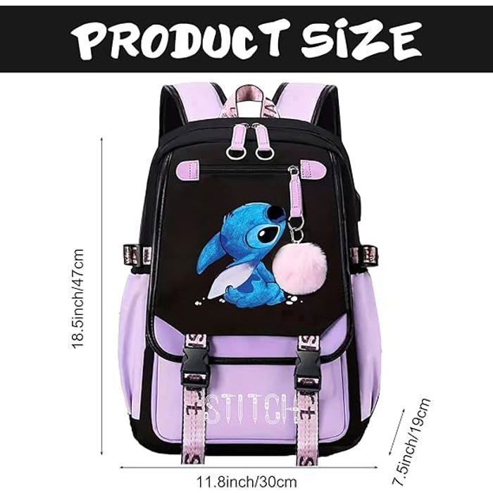 Sac à Dos, Sac à dos pour Enfants, Sac à dos d'école Sac à Dos Scolaire, aux Enfants Adolescents avec 2 USB ,Violet-28