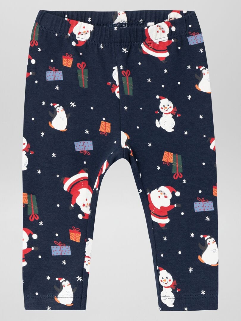Jersey legging met patroondetails - BLAUW