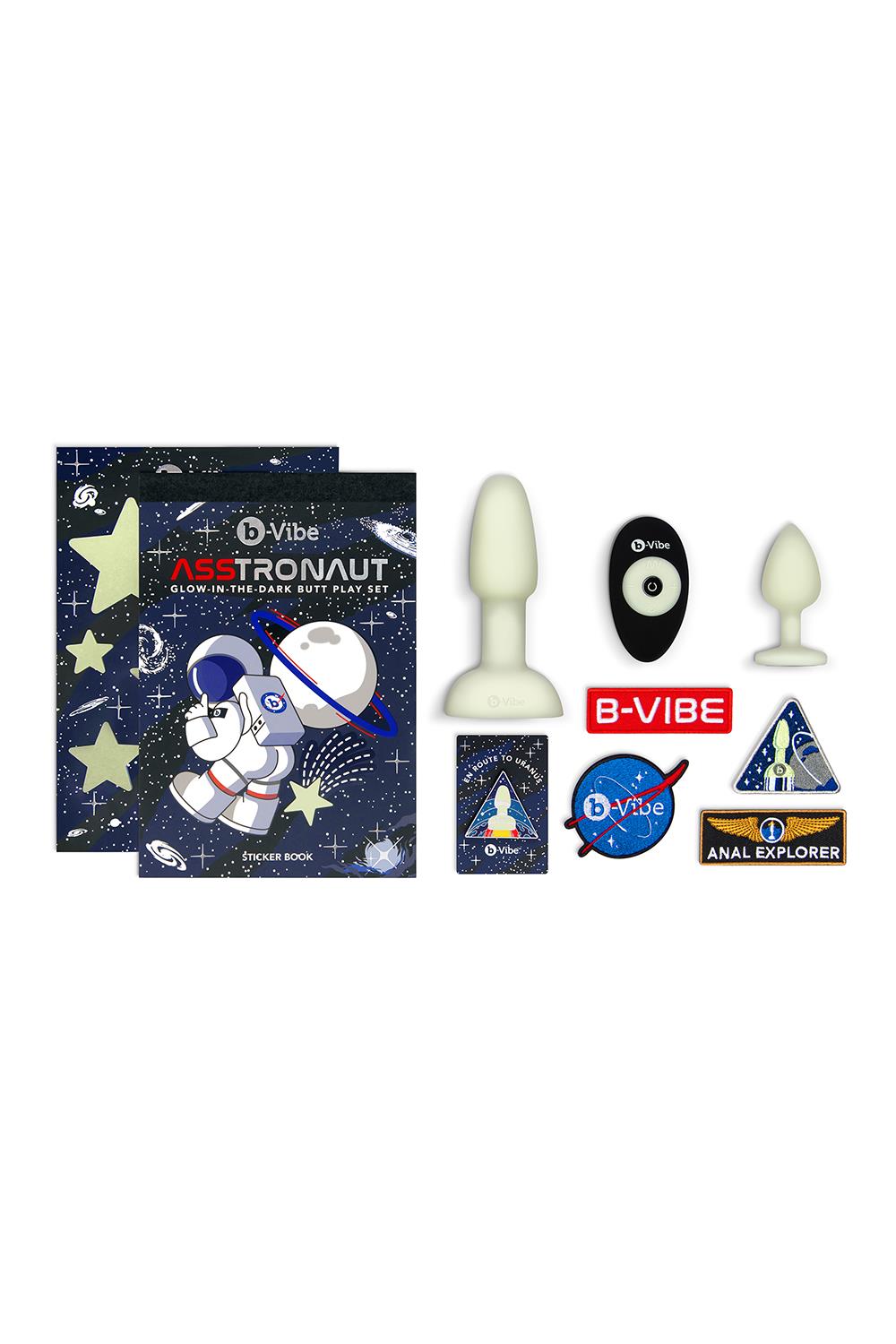 B-Vibe Astronaut Set za igru s guzom koji svijetli u mraku