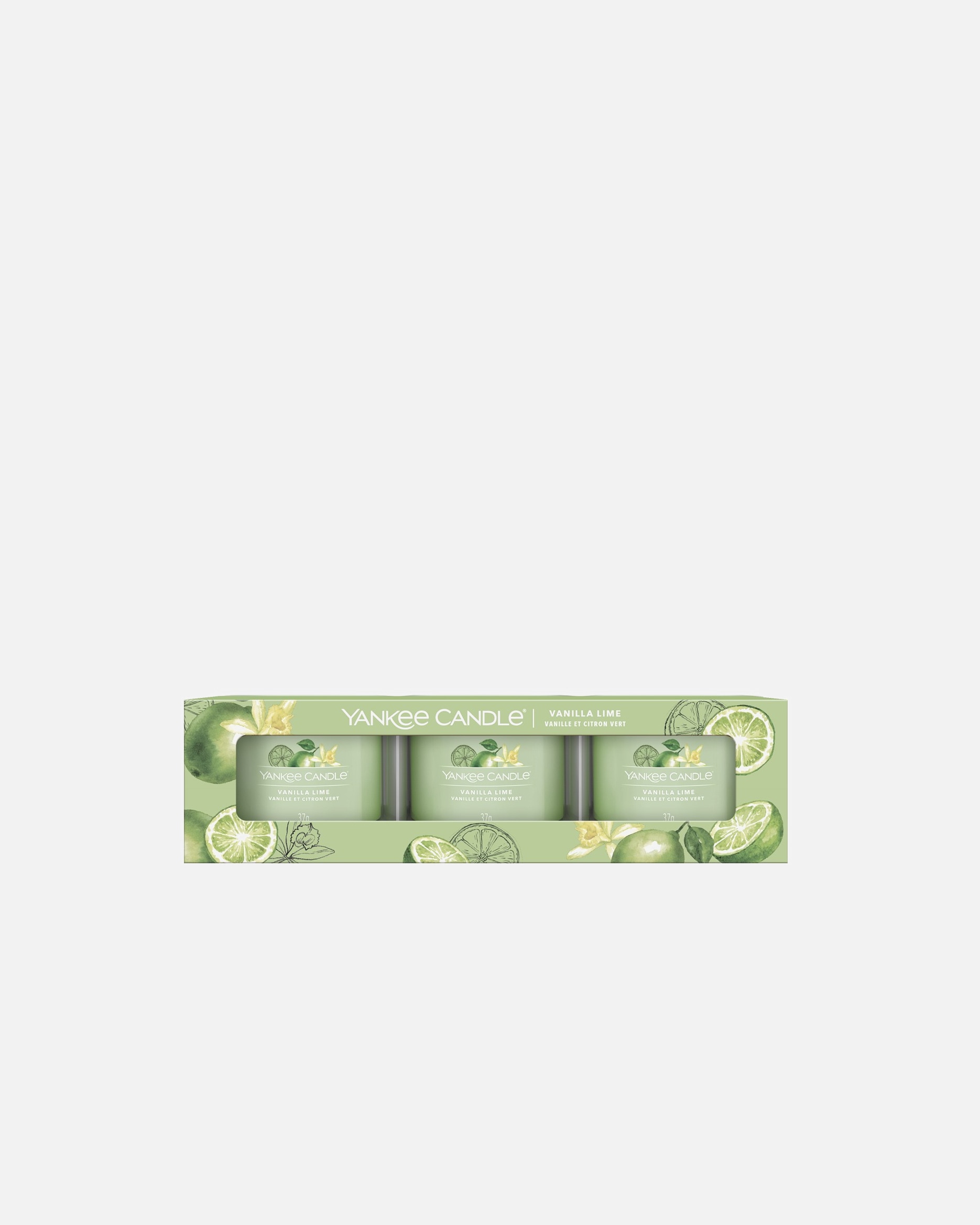 YANKEE CANDLE Coffret 3 Votives en Verre Vanille Citron Vert