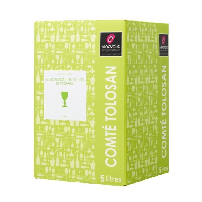 Vino Blanco Seco Bag-in-Box 5L - Le Loin de l'Œil-Sauvignon - IGP Comté Tolosan