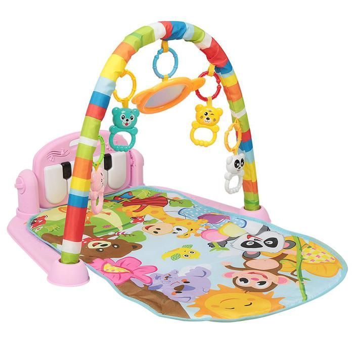 Alfombra de juegos para bebés MIPAN - Área para bebés - Alfombra de juegos para recién nacidos con música y luces - 80×48×41cm - Rosa