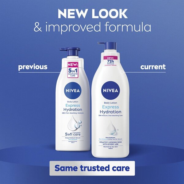 NIVEA Express hidratantni losion za tijelo s pumpicom 400 ml - Normalna do suha koža