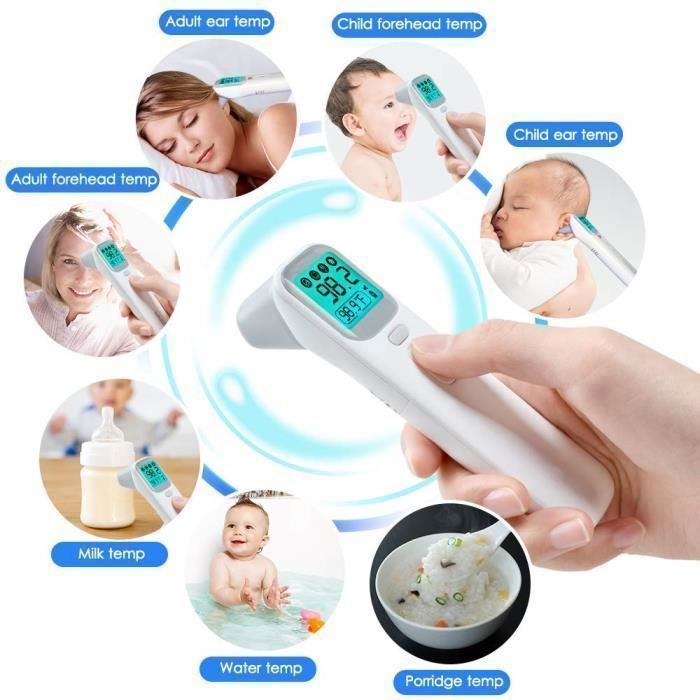 Termometro digitale a infrarossi per fronte e orecchio, per bambini e adulti - Gray Label YYV