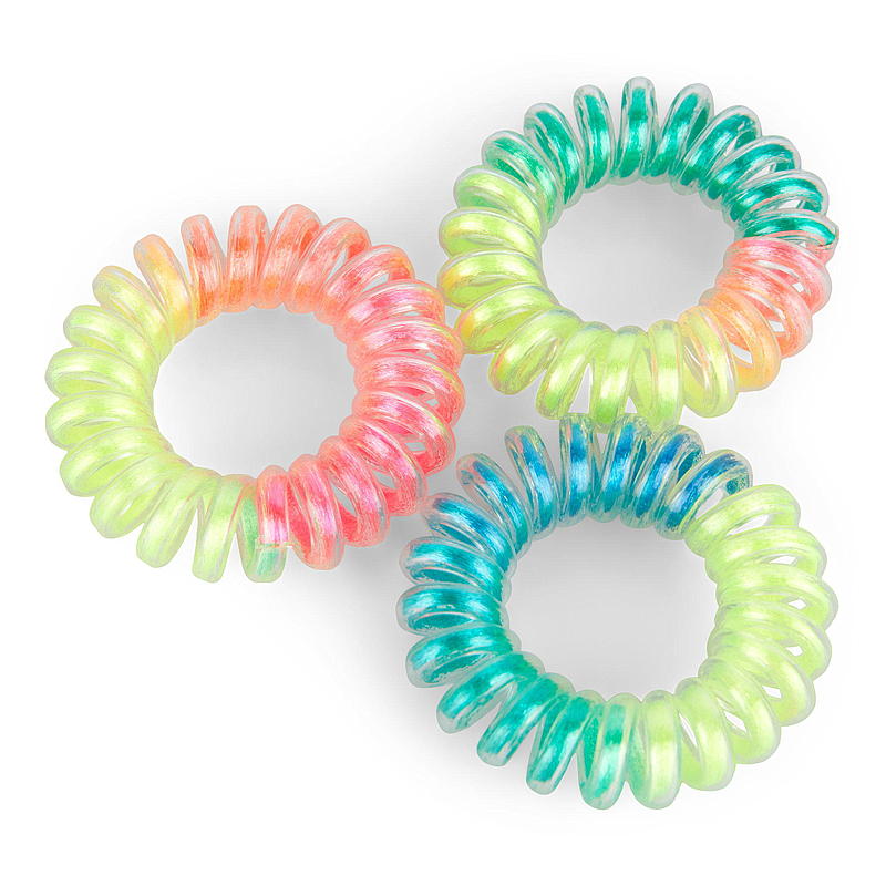 Essentii Hårband 3 Stickad Spiral Regnbåge