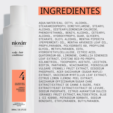 Nioxin Professionals Scalp -hoitoaine 4 värjätylle, kuiville ja vaurioituneille hiuksille 300 ml