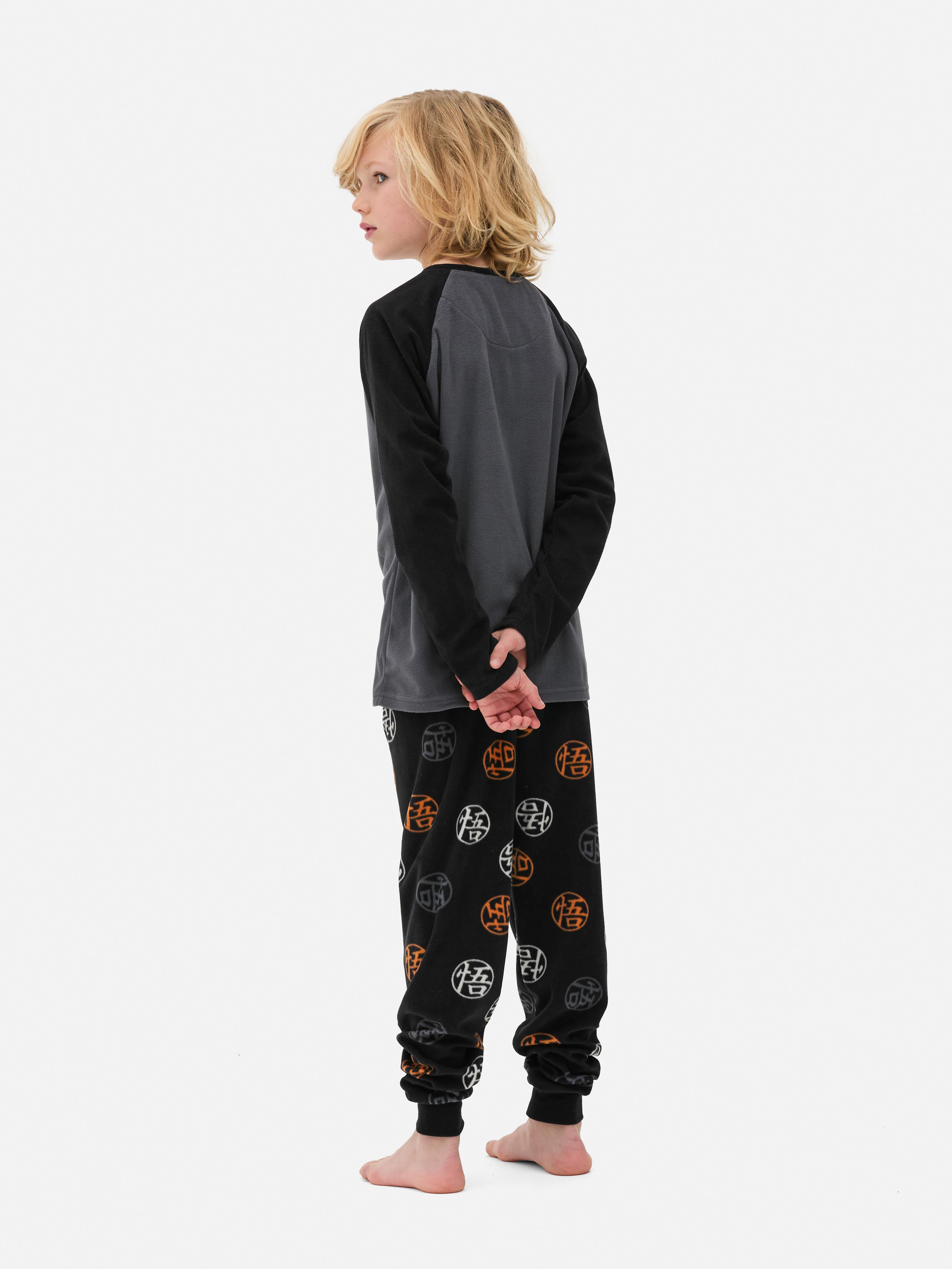 Pijamale din fleece cu mânecă lungă Dragon Ball Z Set de pijamale din două piese Dragon Ball Z, cu un top cu mânecă lungă și pantaloni de pijama asortați