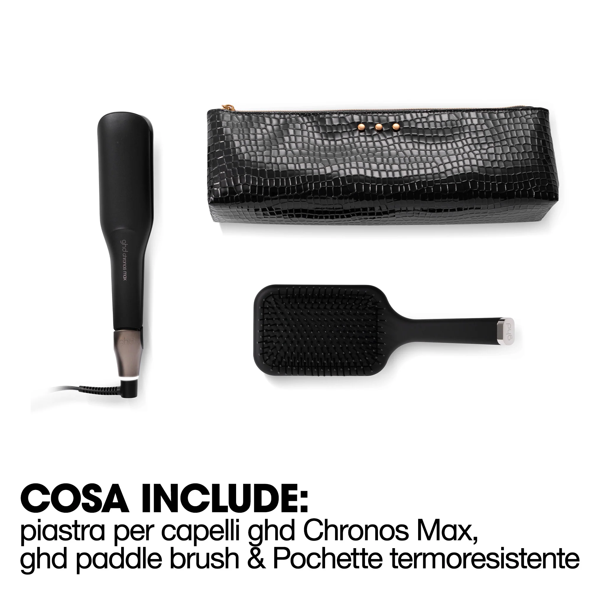 Styler ghd chronos max Gift Set - piastra per capelli professionale + paddle brush - Cofanetti per Capelli, Piastra Capelli, Spazzole