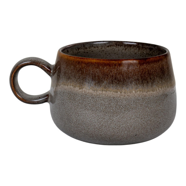 Zestaw 4 KUBKI Selma brązowoszare CERAMICZNE rustykalne