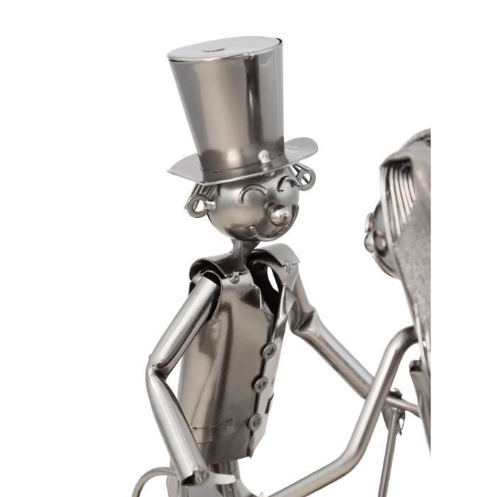Portabottiglie da vino BRUBAKER - Coppia di sposi - Matrimonio - Metallo - Oggetto decorativo