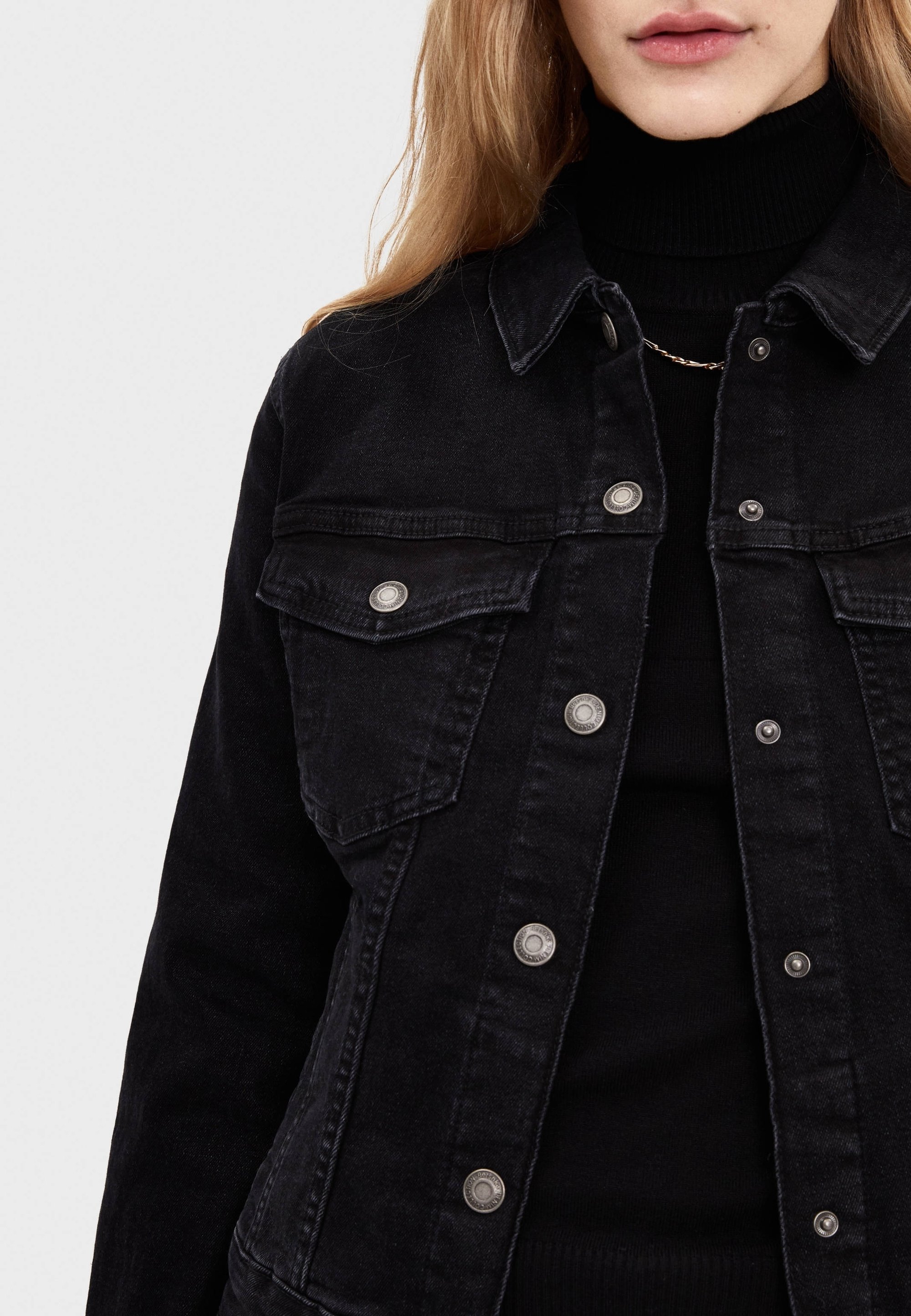Bershka Jeansjacke - schwarz