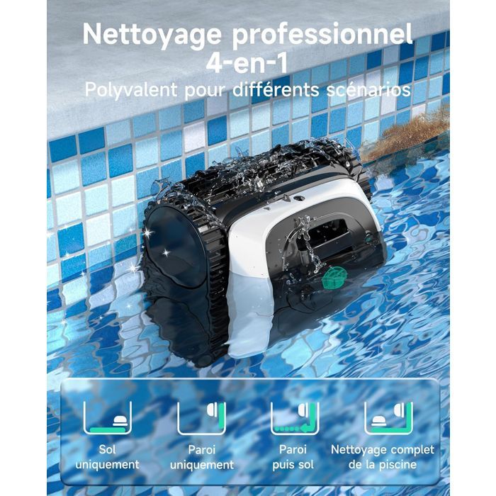 Robô para piscina - WYBOT - Osprey 800 - Sem fio - Autonomia de 150 min - Filtragem de 180 mícrons