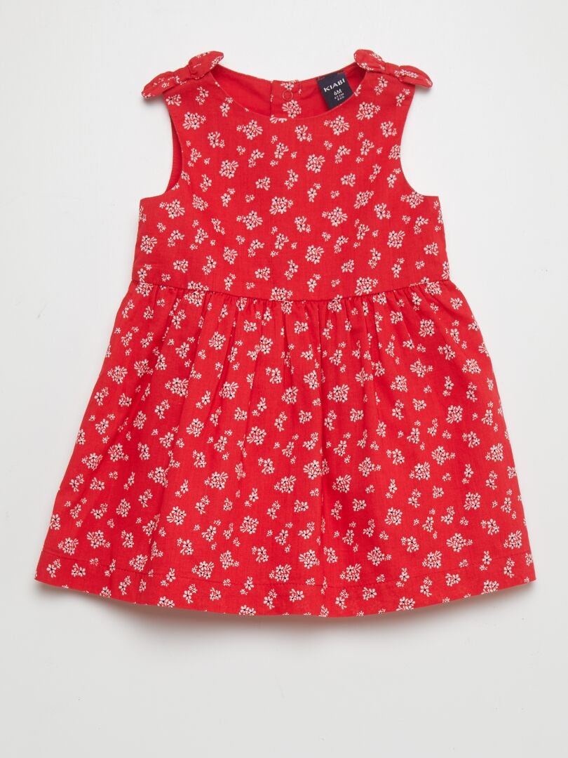 Vestido sem mangas com estampa - VERMELHO